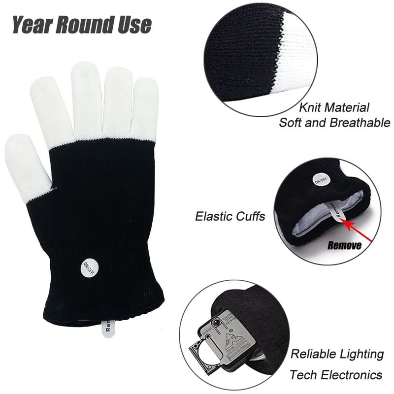Luwint LED Colorful Flashing Finger Lighting Gloves, Glow Rave Cool Toys for Adult Teens - Image 5